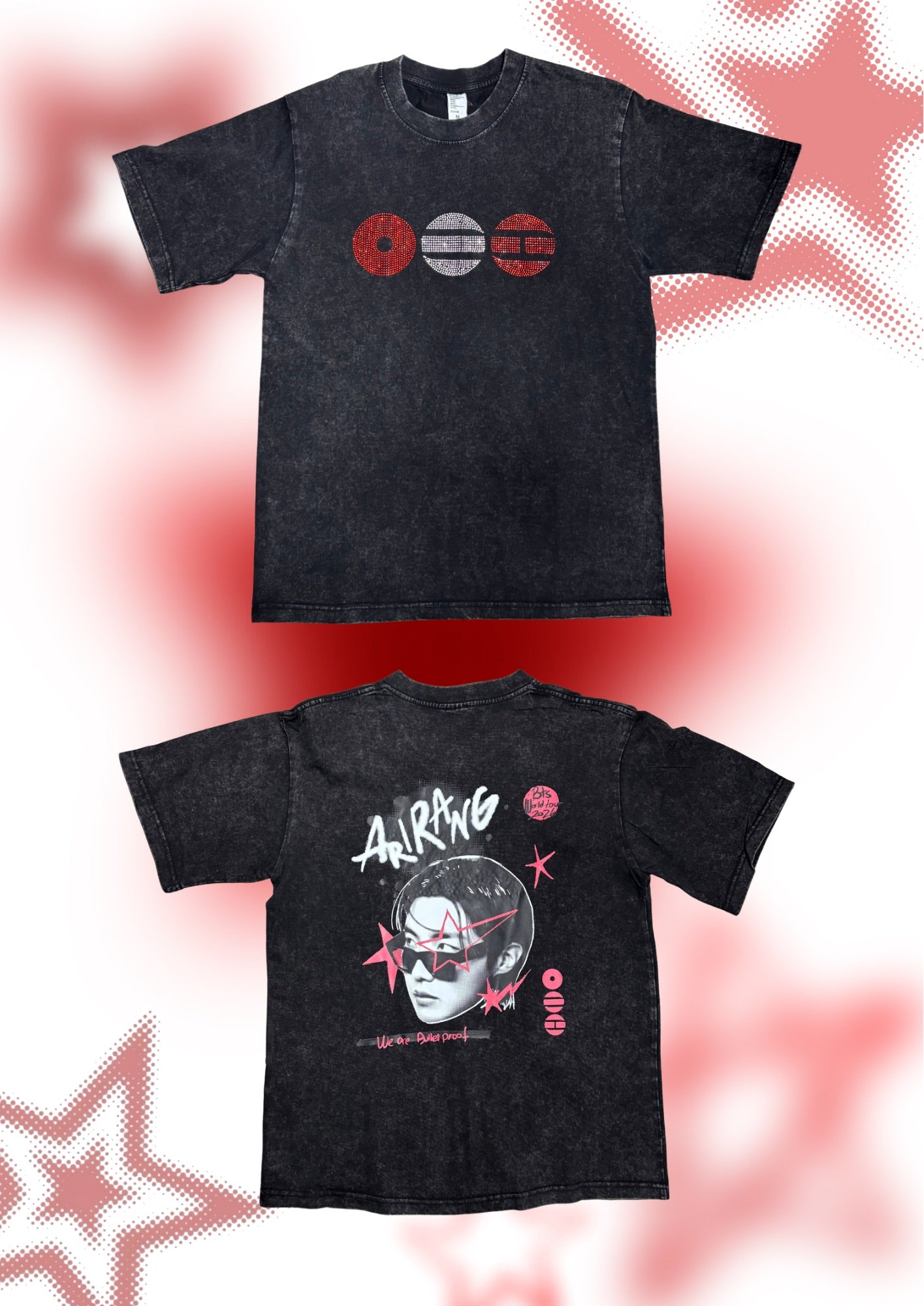 Polera larga bts hotfix/estampado