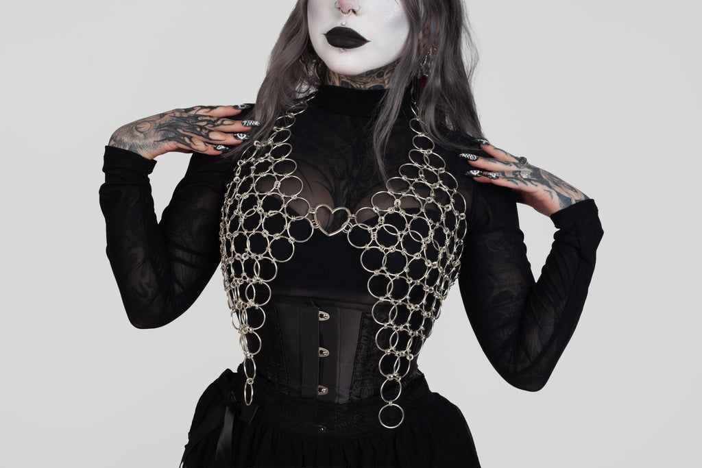 Top corazón metal