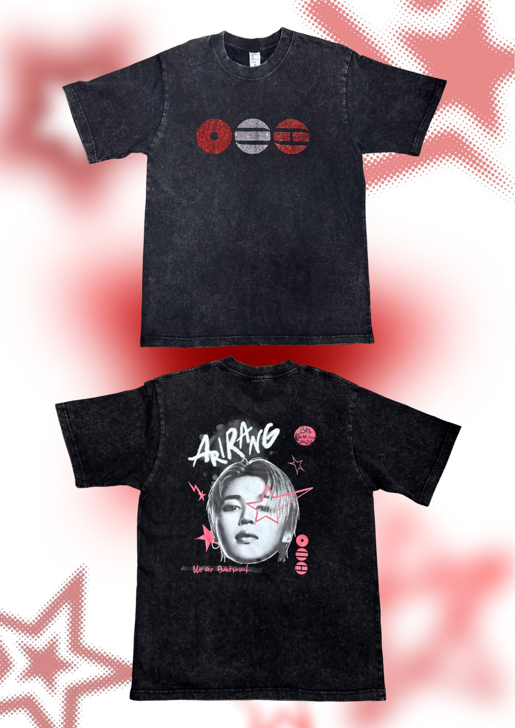 Polera larga bts hotfix/estampado