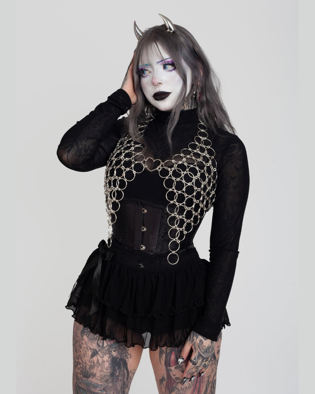 Top corazón metal