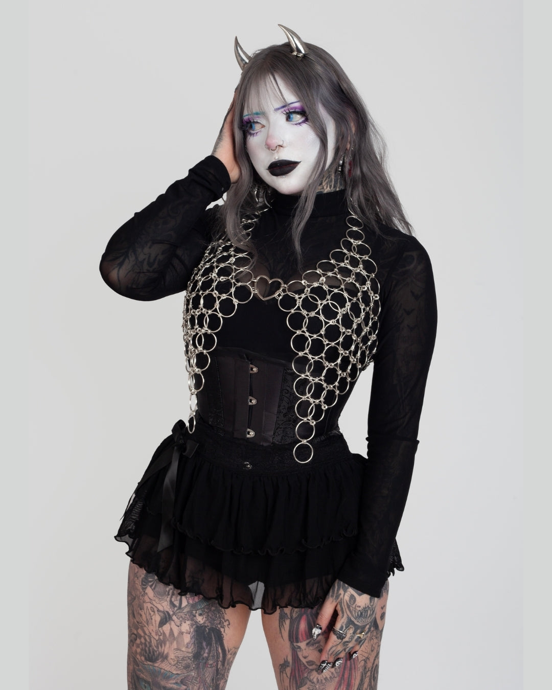 Top corazón metal