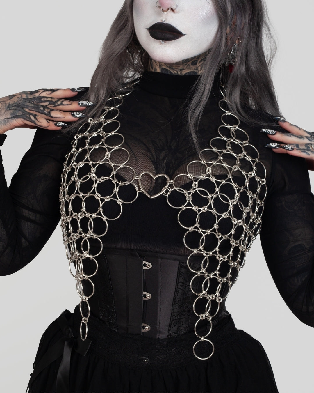 Top corazón metal