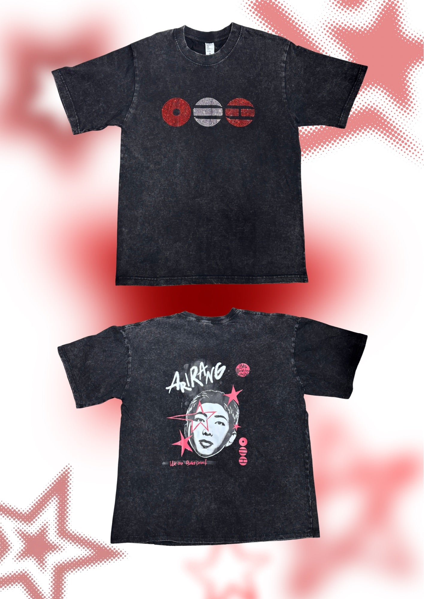 Polera larga bts hotfix/estampado