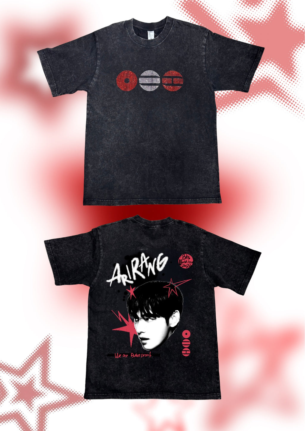 Polera larga bts hotfix/estampado