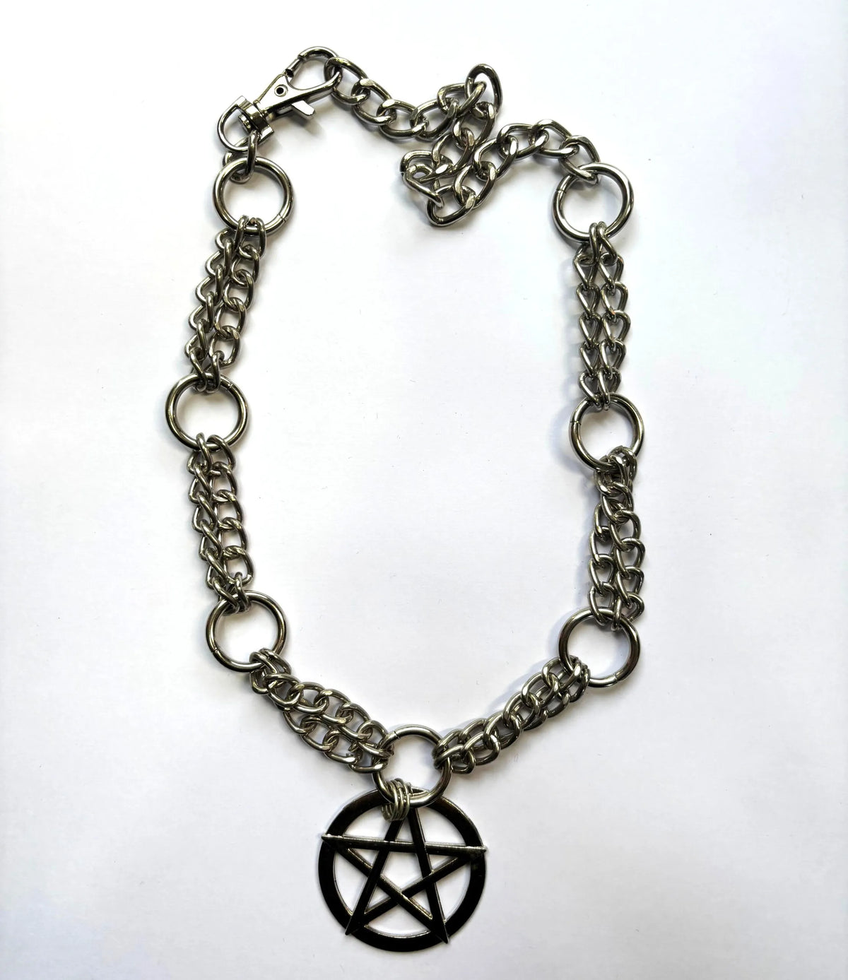 Collar Argollas Pentagrama
