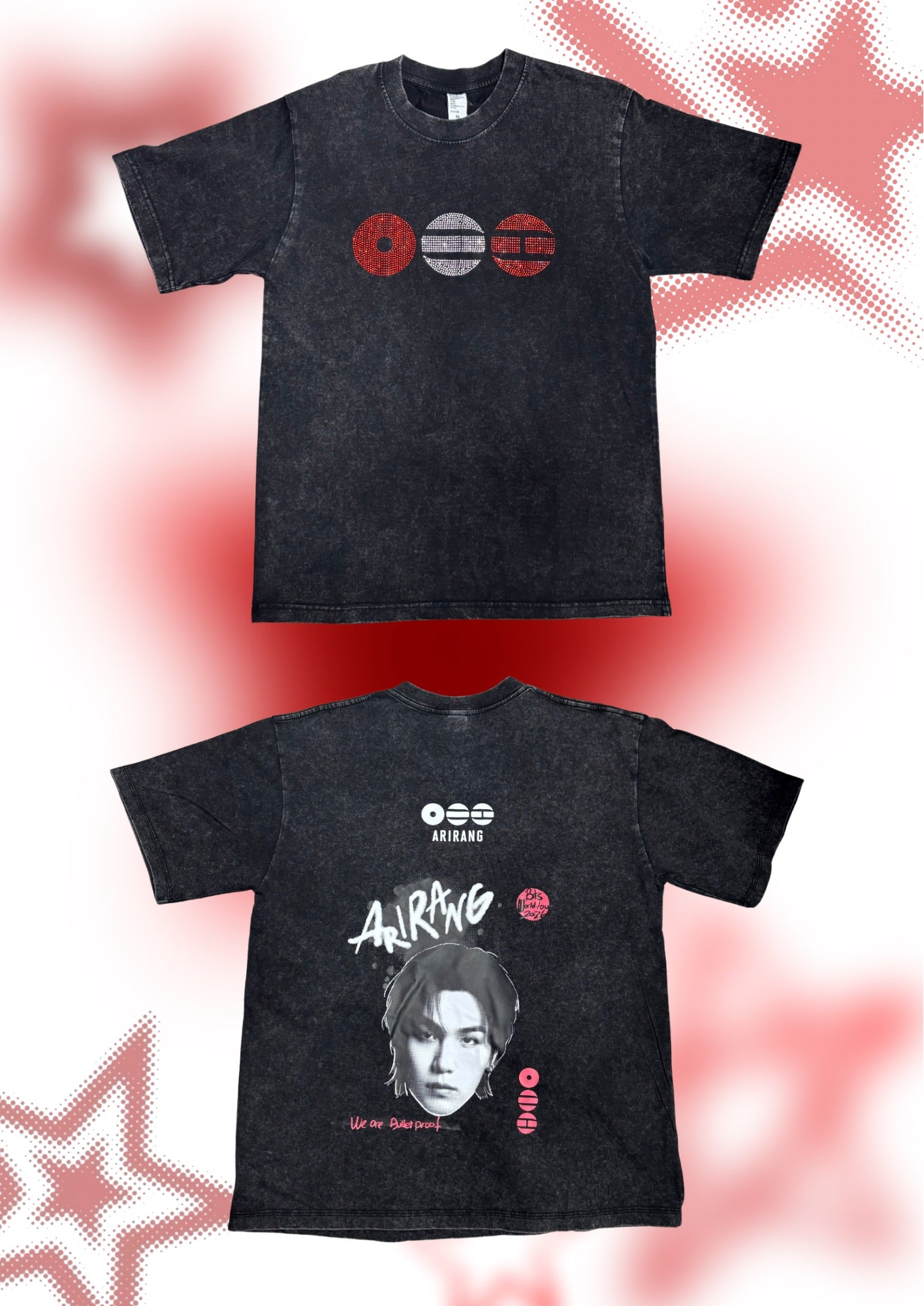 Polera larga bts hotfix/estampado