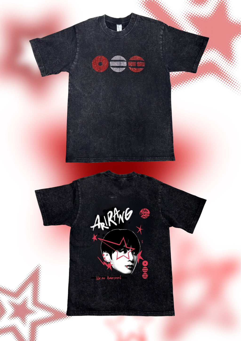 Polera larga bts hotfix/estampado